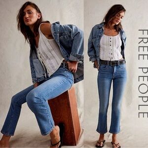 🥳HP🥳 We The Free by Free People Low Maintenance Mid Rise Crop Boot Vintage Jean